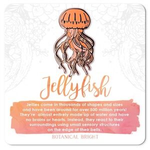 Jellyfish Enamel Pin - Gold Plated Nature Jewelry - Ocean & Sea Life‎ Brooch